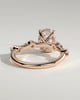 Arwen - Oval Solitaire with Hidden Halo and Accent Stones - 18k Rose Gold