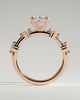 Arwen - Oval Solitaire with Hidden Halo and Accent Stones - 18k Rose Gold