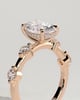 Arwen - Oval Solitaire with Hidden Halo and Accent Stones - 18k Rose Gold