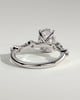 Arwen - Oval Solitaire with Hidden Halo and Accent Stones - 18k White Gold
