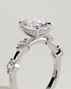 Arwen - Oval Solitaire with Hidden Halo and Accent Stones - 18k White Gold
