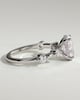 Arwen - Oval Solitaire with Hidden Halo and Accent Stones - 18k White Gold