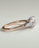 Arya - Round Trilogy with Pear Side Stones - 18k Rose Gold / 18k White Gold