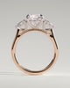 Arya - Round Trilogy with Pear Side Stones - 18k Rose Gold / 18k White Gold