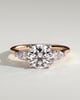 Arya - Round Trilogy with Pear Side Stones - 18k Rose Gold / 18k White Gold