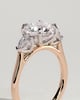 Arya - Round Trilogy with Pear Side Stones - 18k Rose Gold / 18k White Gold