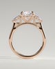 Arya - Round Trilogy with Pear Side Stones - 18k Rose Gold