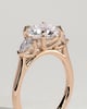 Arya - Round Trilogy with Pear Side Stones - 18k Rose Gold