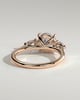 Arya - Round Trilogy with Pear Side Stones - 18k Rose Gold