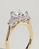 Arya - Round Trilogy with Pear Side Stones - 18k Yellow Gold / 18k White Gold