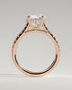Ashlea  4 Claw Pav Round Solitaire with Hidden Halo - 18k Rose Gold