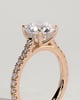 Ashlea  4 Claw Pav Round Solitaire with Hidden Halo - 18k Rose Gold