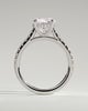 Ashlea  4 Claw Pav Round Solitaire with Hidden Halo - 18k White Gold
