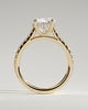 Ashlea  4 Claw Pav Round Solitaire with Hidden Halo - 18k Yellow Gold