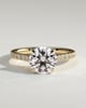 Ashlea  4 Claw Pav Round Solitaire with Hidden Halo - 18k Yellow Gold