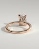 Aster - Radiant 4 Claw Solitaire with Petal Gallery and Accented Tiara Detail Engagement Ring - 18k Rose Gold