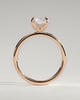 Aster - Radiant 4 Claw Solitaire with Petal Gallery and Accented Tiara Detail Engagement Ring - 18k Rose Gold