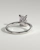 Aster - Radiant 4 Claw Solitaire with Petal Gallery and Accented Tiara Detail Engagement Ring - 18k White Gold