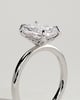 Aster - Radiant 4 Claw Solitaire with Petal Gallery and Accented Tiara Detail Engagement Ring - 18k White Gold