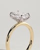 Aster - Radiant 4 Claw Solitaire with Petal Gallery and Accented Tiara Detail Engagement Ring - 18k Yellow Gold / 18k White Gold
