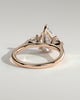 Astrid - Pear Claw Trilogy with Pear Side Stones and Cathedral Setting Engagement Ring - 18k Rose Gold