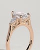 Astrid - Pear Claw Trilogy with Pear Side Stones and Cathedral Setting Engagement Ring - 18k Rose Gold