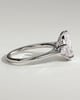 Astrid - Pear Claw Trilogy with Pear Side Stones and Cathedral Setting Engagement Ring - 18k White Gold