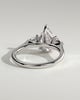 Astrid - Pear Claw Trilogy with Pear Side Stones and Cathedral Setting Engagement Ring - 18k White Gold