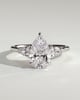 Astrid - Pear Claw Trilogy with Pear Side Stones and Cathedral Setting Engagement Ring - 18k White Gold