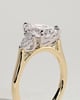 Astrid - Pear Claw Trilogy with Pear Side Stones and Cathedral Setting Engagement Ring - 18k Yellow Gold / 18k White Gold