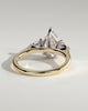 Astrid - Pear Claw Trilogy with Pear Side Stones and Cathedral Setting Engagement Ring - 18k Yellow Gold / 18k White Gold