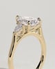 Astrid - Pear Claw Trilogy with Pear Side Stones and Cathedral Setting Engagement Ring - 18k Yellow Gold