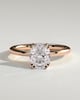 Aubrey - Double-Tipped 4 Claw Elongated Cushion Solitaire with Hidden Halo - 18k Rose Gold