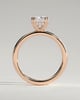Aubrey - Double-Tipped 4 Claw Elongated Cushion Solitaire with Hidden Halo - 18k Rose Gold