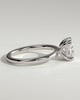 Aubrey - Double-Tipped 4 Claw Elongated Cushion Solitaire with Hidden Halo - 18k White Gold
