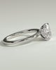 Aubrey - Double-Tipped 4 Claw Elongated Cushion Solitaire with Hidden Halo - 18k White Gold