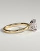 Aubrey - Double-Tipped 4 Claw Elongated Cushion Solitaire with Hidden Halo - 18k Yellow Gold / 18k White Gold