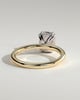 Aubrey - Double-Tipped 4 Claw Elongated Cushion Solitaire with Hidden Halo - 18k Yellow Gold / 18k White Gold