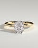 Aubrey - Double-Tipped 4 Claw Elongated Cushion Solitaire with Hidden Halo - 18k Yellow Gold / 18k White Gold