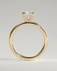 Aubrey - Double-Tipped 4 Claw Elongated Cushion Solitaire with Hidden Halo - 18k Yellow Gold