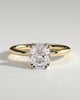Aubrey - Double-Tipped 4 Claw Elongated Cushion Solitaire with Hidden Halo - 18k Yellow Gold