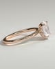 Aurelie - Oval 4 Claw Solitaire with Petal Gallery and Accent Leaf Detail Engagement Ring - 18k Rose Gold