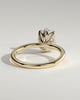 Aurelie - Oval 4 Claw Solitaire with Petal Gallery and Accent Leaf Detail Engagement Ring - 18k Yellow Gold
