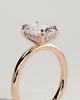 Ava - Elongated Cushion Claw Solitaire with Hidden Halo Engagement Ring - 18k Rose Gold High Setting