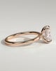 Ava - Elongated Cushion Claw Solitaire with Hidden Halo Engagement Ring - 18k Rose Gold High Setting