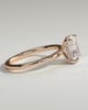 Ava - Elongated Cushion Claw Solitaire with Hidden Halo Engagement Ring - 18k Rose Gold High Setting