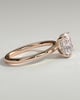 Ava - Elongated Cushion 4 Claw Solitaire with Hidden Halo Engagement Ring - 18k Rose Gold High Setting