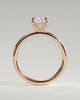 Ava - Elongated Cushion Claw Solitaire with Hidden Halo Engagement Ring - 18k Rose Gold High Setting