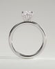 Ava  Elongated Cushion Solitaire - 18k White Gold High Setting