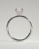 Ava - Elongated Cushion Claw Solitaire with Hidden Halo Engagement Ring - 18k White Gold High Setting